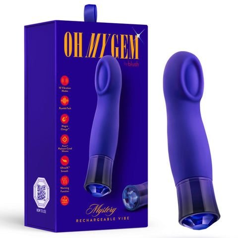 Blush Novelties Oh My Gem Mystery Sapphire Rechargeable Warming Vibrator - Extreme Toyz Singapore - https://extremetoyz.com.sg - Sex Toys and Lingerie Online Store - Bondage Gear / Vibrators / Electrosex Toys / Wireless Remote Control Vibes / Sexy Lingerie and Role Play / BDSM / Dungeon Furnitures / Dildos and Strap Ons &nbsp;/ Anal and Prostate Massagers / Anal Douche and Cleaning Aide / Delay Sprays and Gels / Lubricants and more...