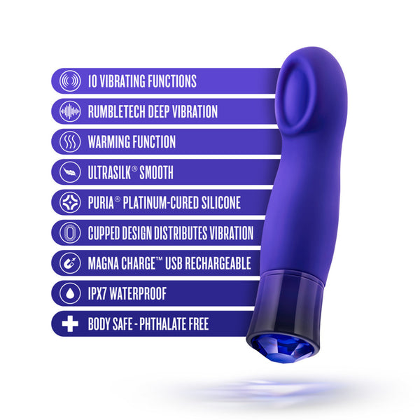 Blush Novelties Oh My Gem Mystery Sapphire Rechargeable Warming Vibrator - Extreme Toyz Singapore - https://extremetoyz.com.sg - Sex Toys and Lingerie Online Store - Bondage Gear / Vibrators / Electrosex Toys / Wireless Remote Control Vibes / Sexy Lingerie and Role Play / BDSM / Dungeon Furnitures / Dildos and Strap Ons &nbsp;/ Anal and Prostate Massagers / Anal Douche and Cleaning Aide / Delay Sprays and Gels / Lubricants and more...