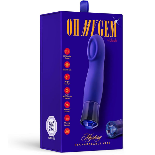 Oh My Gem Mystery Rechargeable Warming Vibrator with RumboTech™ Technology - Sapphire