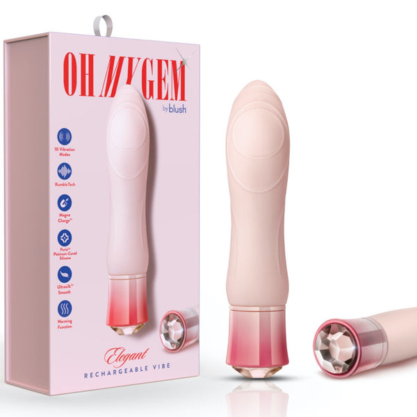 Blush Novelties Oh My Gem Elegant Morganite Rechargeable Warming Vibrator - Extreme Toyz Singapore - https://extremetoyz.com.sg - Sex Toys and Lingerie Online Store - Bondage Gear / Vibrators / Electrosex Toys / Wireless Remote Control Vibes / Sexy Lingerie and Role Play / BDSM / Dungeon Furnitures / Dildos and Strap Ons  / Anal and Prostate Massagers / Anal Douche and Cleaning Aide / Delay Sprays and Gels / Lubricants and more...