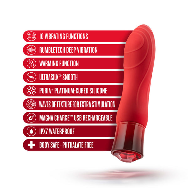 Blush Novelties Oh My Gem Desire Ruby Rechargeable Warming Vibrator - Extreme Toyz Singapore - https://extremetoyz.com.sg - Sex Toys and Lingerie Online Store - Bondage Gear / Vibrators / Electrosex Toys / Wireless Remote Control Vibes / Sexy Lingerie and Role Play / BDSM / Dungeon Furnitures / Dildos and Strap Ons &nbsp;/ Anal and Prostate Massagers / Anal Douche and Cleaning Aide / Delay Sprays and Gels / Lubricants and more...