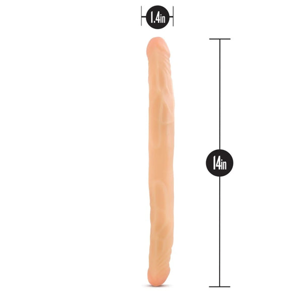 B Yours 14" Double Dildo - Beige