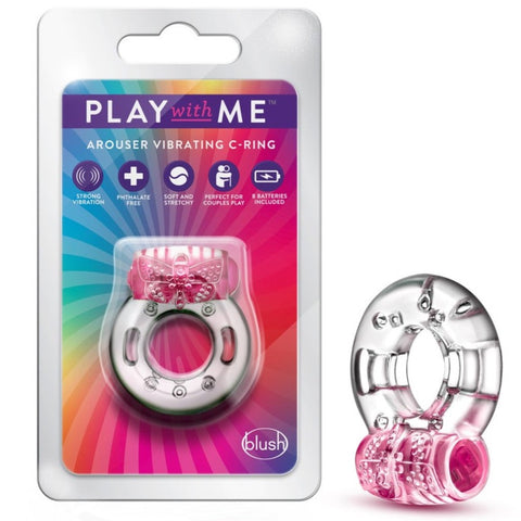 Blush Novelties Play With Me Arouser Vibrating C-Ring - Pink - Extreme Toyz Singapore - https://extremetoyz.com.sg - Sex Toys and Lingerie Online Store - Bondage Gear / Vibrators / Electrosex Toys / Wireless Remote Control Vibes / Sexy Lingerie and Role Play / BDSM / Dungeon Furnitures / Dildos and Strap Ons &nbsp;/ Anal and Prostate Massagers / Anal Douche and Cleaning Aide / Delay Sprays and Gels / Lubricants and more...