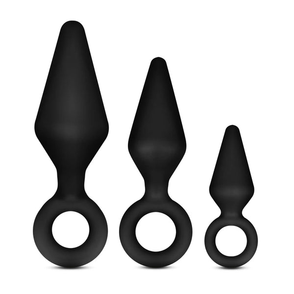 Luxe Night Rimmer Platinum-Cured Silicone Anal Kit - Black