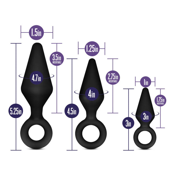 Luxe Night Rimmer Platinum-Cured Silicone Anal Kit - Black