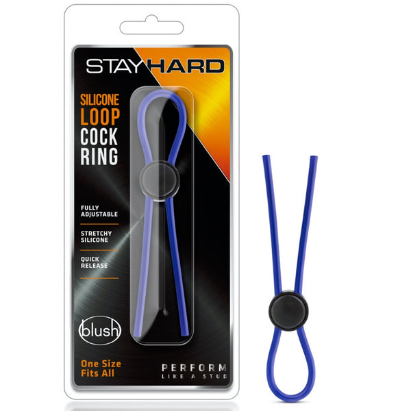 Blush Novelties Stay Hard Silicone Loop Cock Ring - Blue - Extreme Toyz Singapore - https://extremetoyz.com.sg - Sex Toys and Lingerie Online Store - Bondage Gear / Vibrators / Electrosex Toys / Wireless Remote Control Vibes / Sexy Lingerie and Role Play / BDSM / Dungeon Furnitures / Dildos and Strap Ons &nbsp;/ Anal and Prostate Massagers / Anal Douche and Cleaning Aide / Delay Sprays and Gels / Lubricants and more...