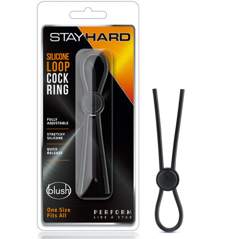 Blush Novelties Stay Hard Silicone Loop Cock Ring - Black - Extreme Toyz Singapore - https://extremetoyz.com.sg - Sex Toys and Lingerie Online Store - Bondage Gear / Vibrators / Electrosex Toys / Wireless Remote Control Vibes / Sexy Lingerie and Role Play / BDSM / Dungeon Furnitures / Dildos and Strap Ons &nbsp;/ Anal and Prostate Massagers / Anal Douche and Cleaning Aide / Delay Sprays and Gels / Lubricants and more...