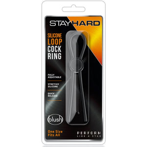 Stay Hard Silicone Loop Cock Ring - Black