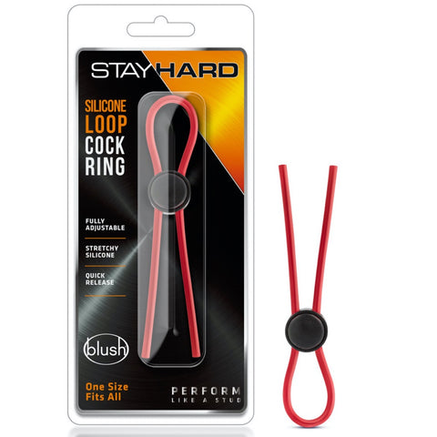 Blush Novelties Stay Hard Silicone Loop Cock Ring - Red - Extreme Toyz Singapore - https://extremetoyz.com.sg - Sex Toys and Lingerie Online Store - Bondage Gear / Vibrators / Electrosex Toys / Wireless Remote Control Vibes / Sexy Lingerie and Role Play / BDSM / Dungeon Furnitures / Dildos and Strap Ons &nbsp;/ Anal and Prostate Massagers / Anal Douche and Cleaning Aide / Delay Sprays and Gels / Lubricants and more...