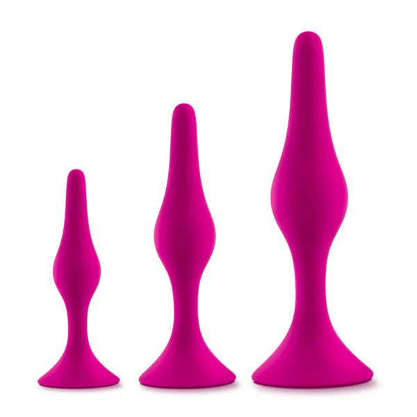 Luxe Beginner Platinum-Cured Silicone Anal Plug Kit - Pink