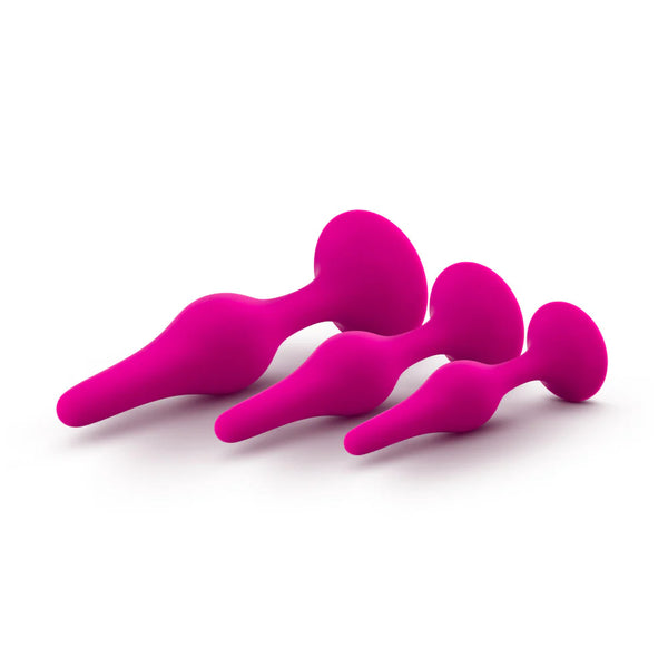 Luxe Beginner Platinum-Cured Silicone Anal Plug Kit - Pink