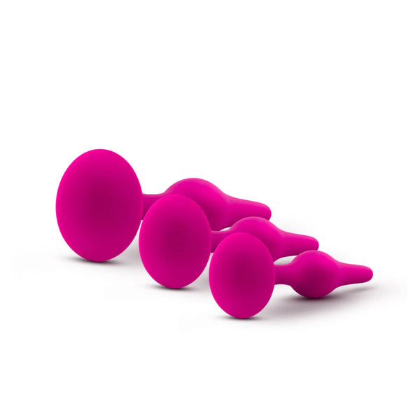 Luxe Beginner Platinum-Cured Silicone Anal Plug Kit - Pink
