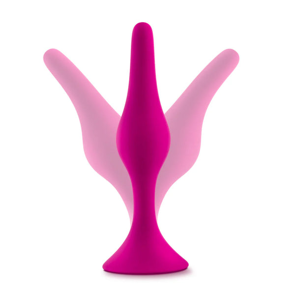 Luxe Beginner Platinum-Cured Silicone Anal Plug Kit - Pink