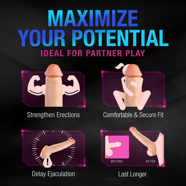 Performance Plus Thrive 8.75" Realistic 2.5" Dual Density Silicone Penis Extender Sleeve