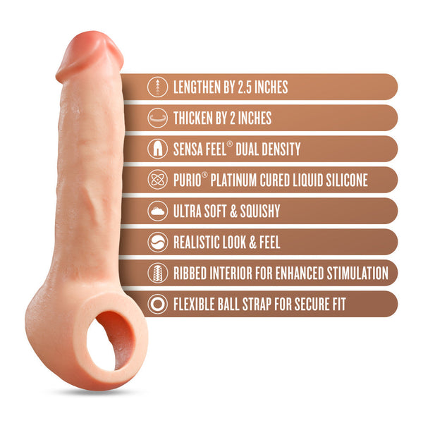 Performance Plus Thrive 8.75" Realistic 2.5" Dual Density Silicone Penis Extender Sleeve