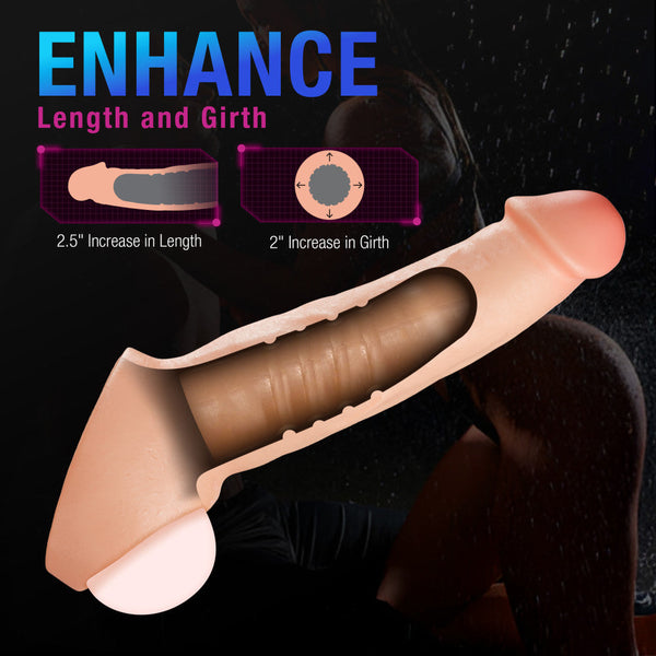 Performance Plus Thrive 8.75" Realistic 2.5" Dual Density Silicone Penis Extender Sleeve