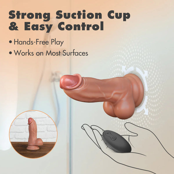 Dr. Skin Dr. Brody 8.75” Vibrating & Thrusting Rechargeable Silicone Dildo With Remote Control