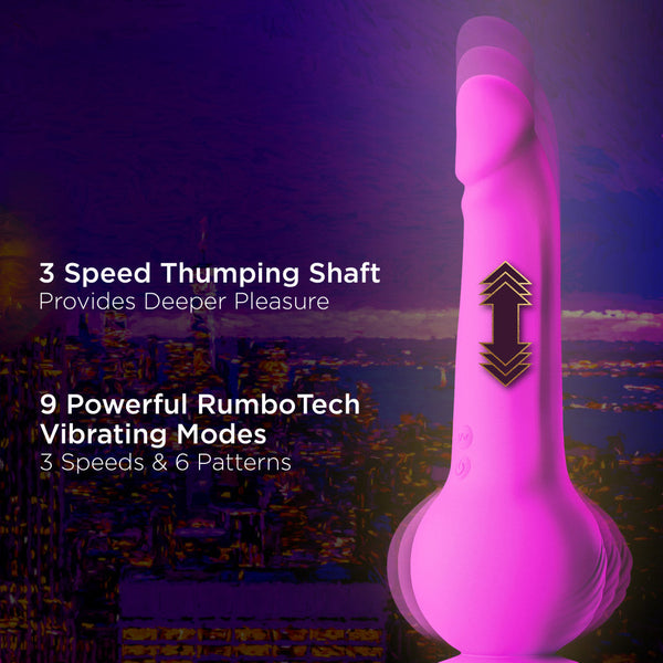 Blush Novelties Impressions New York Gyro-Quake Vibrating & Thumping G Spot Dildo - Extreme Toyz Singapore - https://extremetoyz.com.sg - Sex Toys and Lingerie Online Store - Bondage Gear / Vibrators / Electrosex Toys / Wireless Remote Control Vibes / Sexy Lingerie and Role Play / BDSM / Dungeon Furnitures / Dildos and Strap Ons &nbsp;/ Anal and Prostate Massagers / Anal Douche and Cleaning Aide / Delay Sprays and Gels / Lubricants and more...