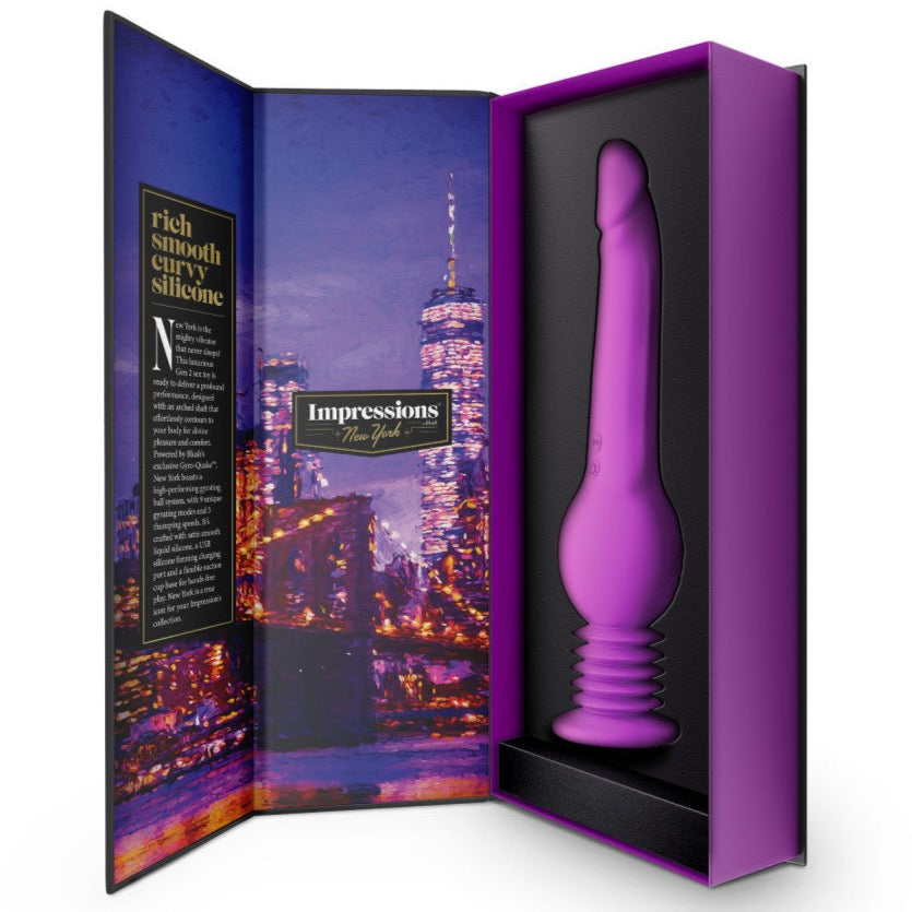 Blush Novelties Impressions New York Gyro-Quake Vibrating & Thumping G Spot Dildo - Extreme Toyz Singapore - https://extremetoyz.com.sg - Sex Toys and Lingerie Online Store - Bondage Gear / Vibrators / Electrosex Toys / Wireless Remote Control Vibes / Sexy Lingerie and Role Play / BDSM / Dungeon Furnitures / Dildos and Strap Ons &nbsp;/ Anal and Prostate Massagers / Anal Douche and Cleaning Aide / Delay Sprays and Gels / Lubricants and more...