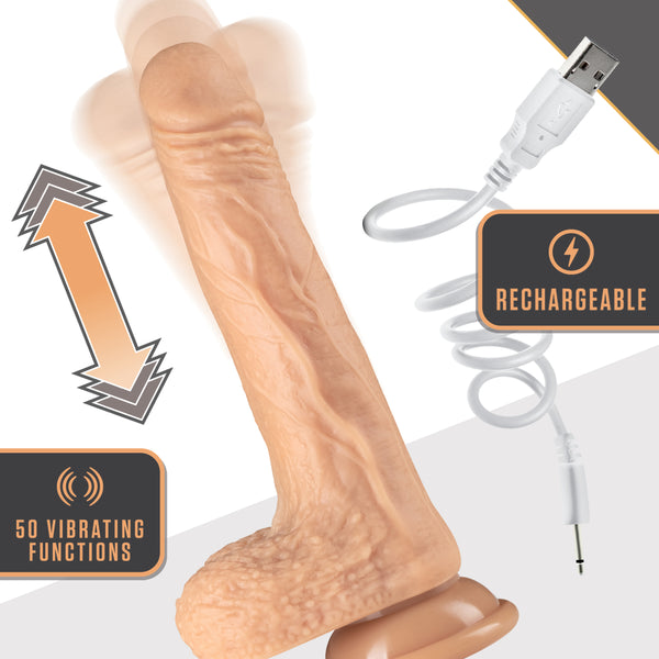 Dr. Skin Silicone Dr. Grey 7" Rechargeable Remote Control Thrusting & Gyrating Dildo with Balls