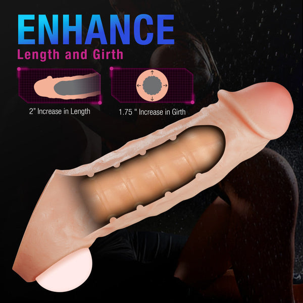 Performance Plus Thrive 9.25" Realistic 2" Dual Density Silicone Penis Extender Sleeve