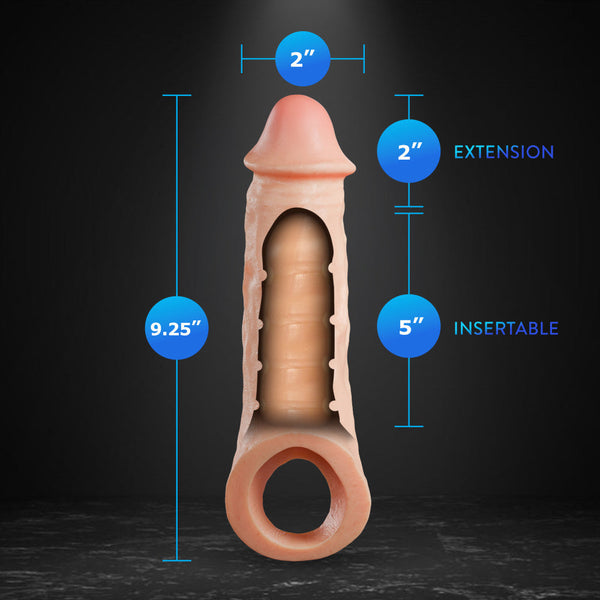 Performance Plus Thrive 9.25" Realistic 2" Dual Density Silicone Penis Extender Sleeve