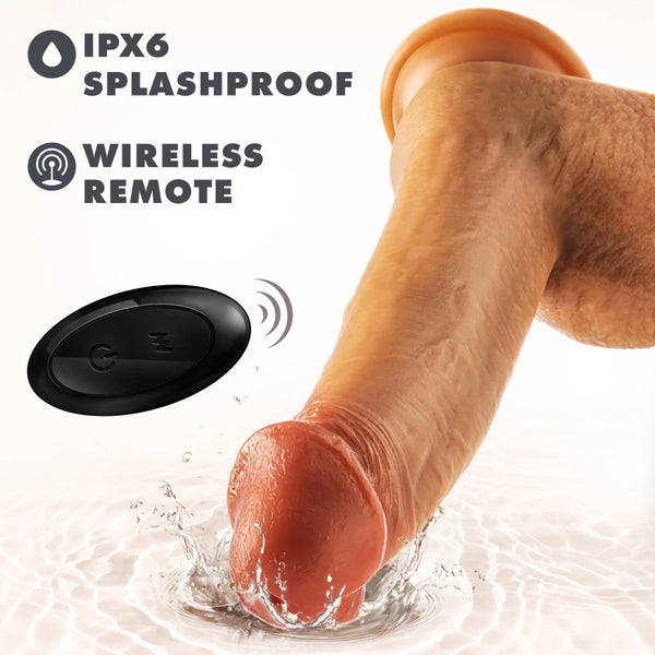 Dr. Skin Silicone Dr. Phillips 8.5" Rechargeable Remote Control Gyrating & Thrusting Dildo with Balls