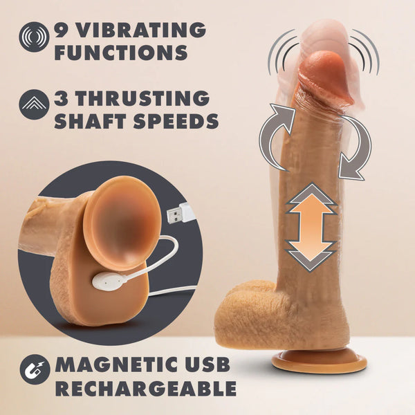 Dr. Skin Silicone Dr. Phillips 8.5" Rechargeable Remote Control Gyrating & Thrusting Dildo with Balls