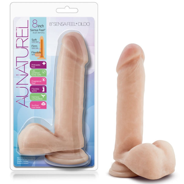 Blush Novelties Au Naturel 8" Dual Density Dildo - Vanilla - Extreme Toyz Singapore - https://extremetoyz.com.sg - Sex Toys and Lingerie Online Store - Bondage Gear / Vibrators / Electrosex Toys / Wireless Remote Control Vibes / Sexy Lingerie and Role Play / BDSM / Dungeon Furnitures / Dildos and Strap Ons &nbsp;/ Anal and Prostate Massagers / Anal Douche and Cleaning Aide / Delay Sprays and Gels / Lubricants and more...