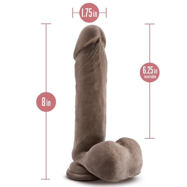 Blush Novelties Au Naturel 8" Dual Density Dildo - Chocolate - Extreme Toyz Singapore - https://extremetoyz.com.sg - Sex Toys and Lingerie Online Store - Bondage Gear / Vibrators / Electrosex Toys / Wireless Remote Control Vibes / Sexy Lingerie and Role Play / BDSM / Dungeon Furnitures / Dildos and Strap Ons &nbsp;/ Anal and Prostate Massagers / Anal Douche and Cleaning Aide / Delay Sprays and Gels / Lubricants and more...