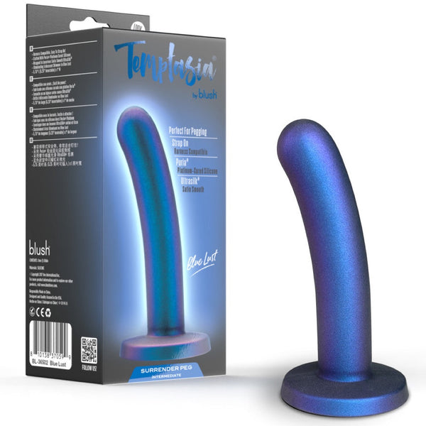 Temptasia Surrender 5.75" Intermediate Pegging Dildo - Blue Lust