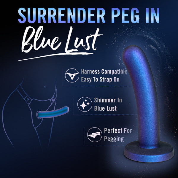 Temptasia Surrender 5.75" Intermediate Pegging Dildo - Blue Lust