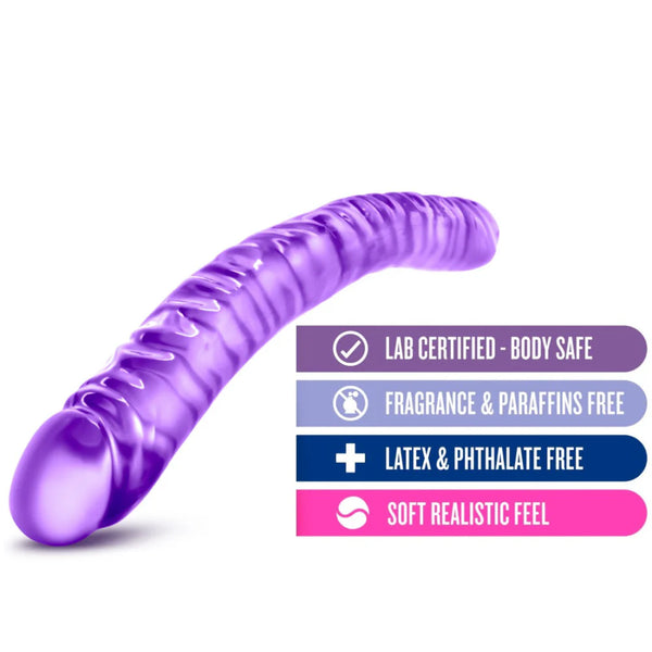 B Yours 18" Double Dildo - Purple