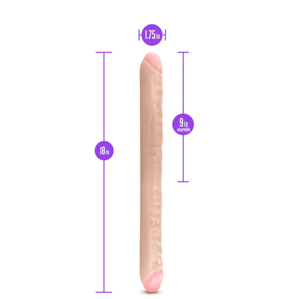 B Yours 18" Double Dildo - Beige