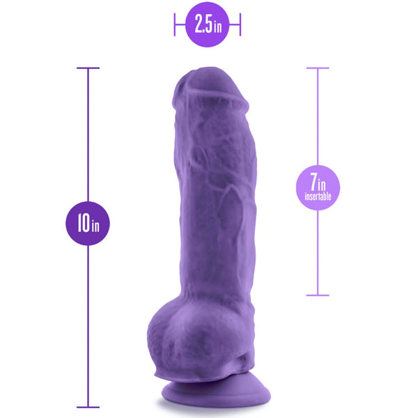 Blush Novelties Au Naturel Bold Big Boy 10" Dual Density Dildo - Purple - Extreme Toyz Singapore - https://extremetoyz.com.sg - Sex Toys and Lingerie Online Store - Bondage Gear / Vibrators / Electrosex Toys / Wireless Remote Control Vibes / Sexy Lingerie and Role Play / BDSM / Dungeon Furnitures / Dildos and Strap Ons &nbsp;/ Anal and Prostate Massagers / Anal Douche and Cleaning Aide / Delay Sprays and Gels / Lubricants and more...