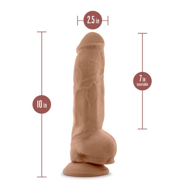 Blush Novelties Au Naturel Big Boy 10" Dual Density Dildo - Mocha - Extreme Toyz Singapore - https://extremetoyz.com.sg - Sex Toys and Lingerie Online Store - Bondage Gear / Vibrators / Electrosex Toys / Wireless Remote Control Vibes / Sexy Lingerie and Role Play / BDSM / Dungeon Furnitures / Dildos and Strap Ons &nbsp;/ Anal and Prostate Massagers / Anal Douche and Cleaning Aide / Delay Sprays and Gels / Lubricants and more...