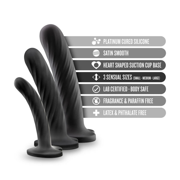 Blush Novelties Temptasia Twist Kit - Set of 3 Silicone Dildos - Extreme Toyz Singapore - https://extremetoyz.com.sg - Sex Toys and Lingerie Online Store - Bondage Gear / Vibrators / Electrosex Toys / Wireless Remote Control Vibes / Sexy Lingerie and Role Play / BDSM / Dungeon Furnitures / Dildos and Strap Ons &nbsp;/ Anal and Prostate Massagers / Anal Douche and Cleaning Aide / Delay Sprays and Gels / Lubricants and more...