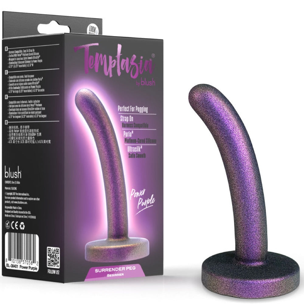 Temptasia Surrender 4.75" Beginner Pegging Dildo - Power Purple