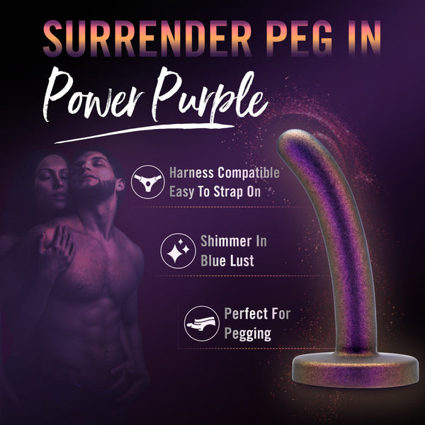 Temptasia Surrender 4.75" Beginner Pegging Dildo - Power Purple