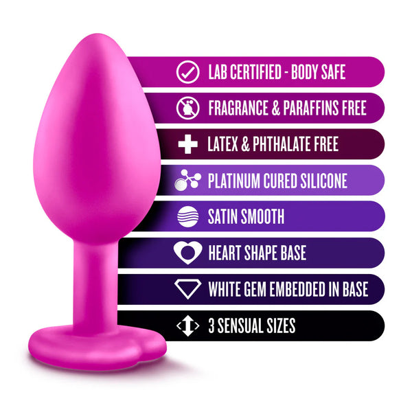 Luxe Bling Plugs Platinum-Cured Silicone Anal Training Kit - Pink