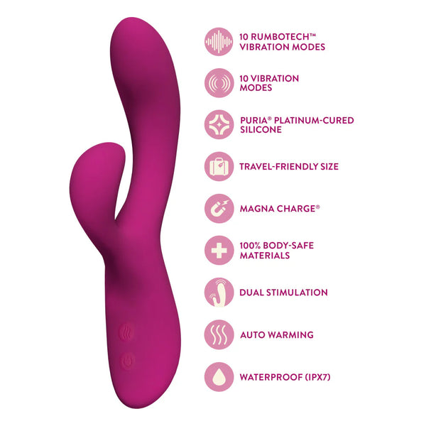 Blush Collection Quinn Dual Stimulation Rechargeable Rabbit Vibrator + Heating
