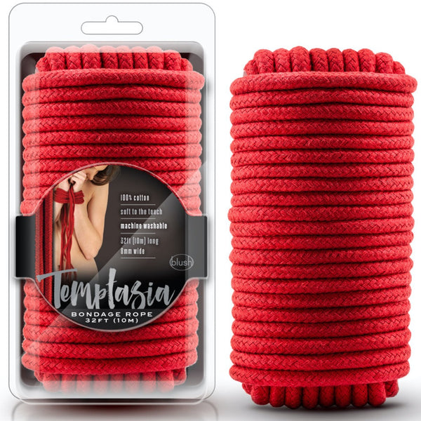 Blush Novelties Temptasia 32 ft Bondage Rope - Red - Extreme Toyz Singapore - https://extremetoyz.com.sg - Sex Toys and Lingerie Online Store - Bondage Gear / Vibrators / Electrosex Toys / Wireless Remote Control Vibes / Sexy Lingerie and Role Play / BDSM / Dungeon Furnitures / Dildos and Strap Ons &nbsp;/ Anal and Prostate Massagers / Anal Douche and Cleaning Aide / Delay Sprays and Gels / Lubricants and more...