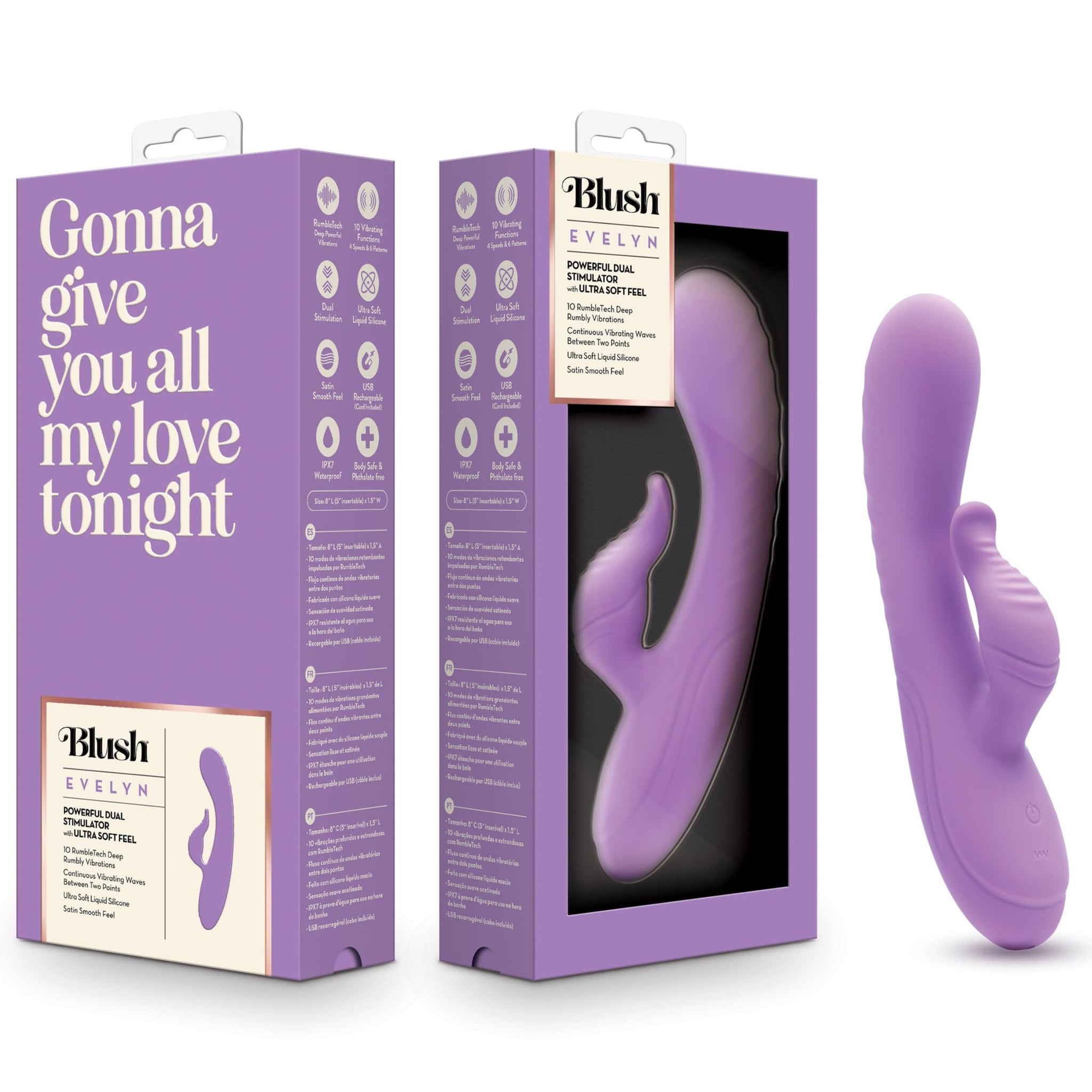 Blush Collection Evelyn Rechargeable Ultra-Soft Liquid Silicone Rabbit Vibrator
