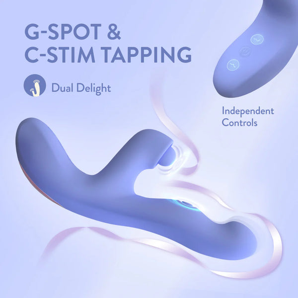 Blush Collection Simone Clitoral & G-Spot Tapping Dual Stimulation Rechargeable Rabbit Vibrator with Auto Warming
