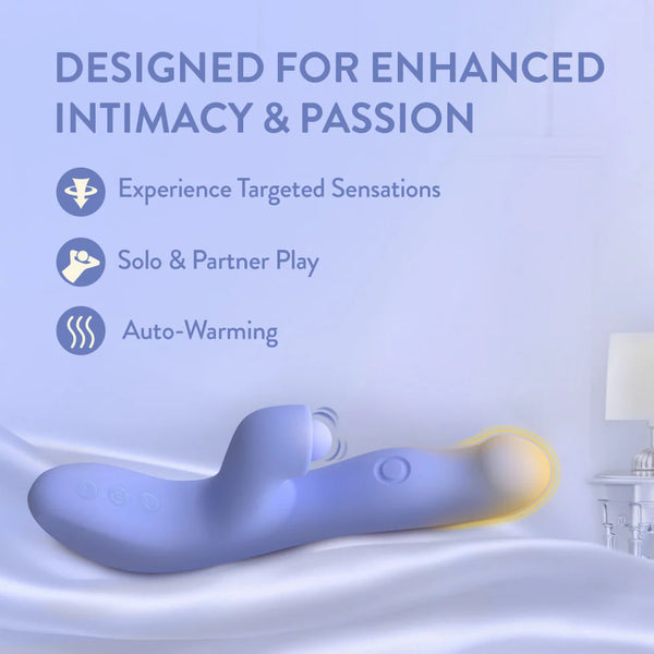 Blush Collection Simone Clitoral & G-Spot Tapping Dual Stimulation Rechargeable Rabbit Vibrator with Auto Warming