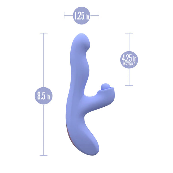 Blush Collection Simone Clitoral & G-Spot Tapping Dual Stimulation Rechargeable Rabbit Vibrator with Auto Warming