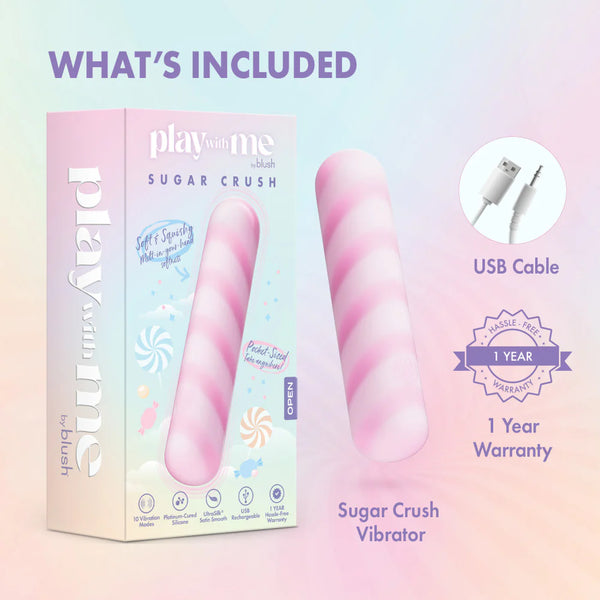 Play With Me Sugar Crush Rechargeable Silicone Bullet Vibrator