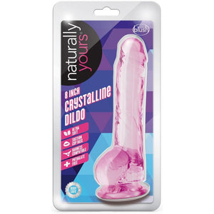 Naturally Yours 8" Crystalline Dildo - Rose