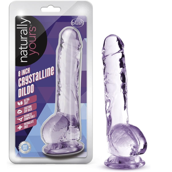 Naturally Yours 8" Crystalline Dildo - Amethyst