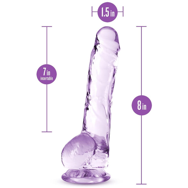 Naturally Yours 8" Crystalline Dildo - Amethyst